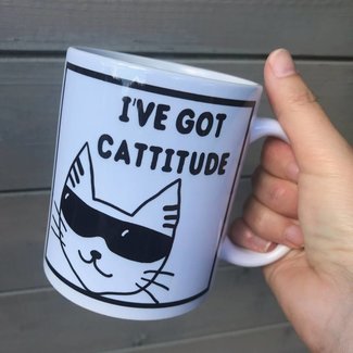 Urban Merch Mug I've Got Cattitude - sunglasses