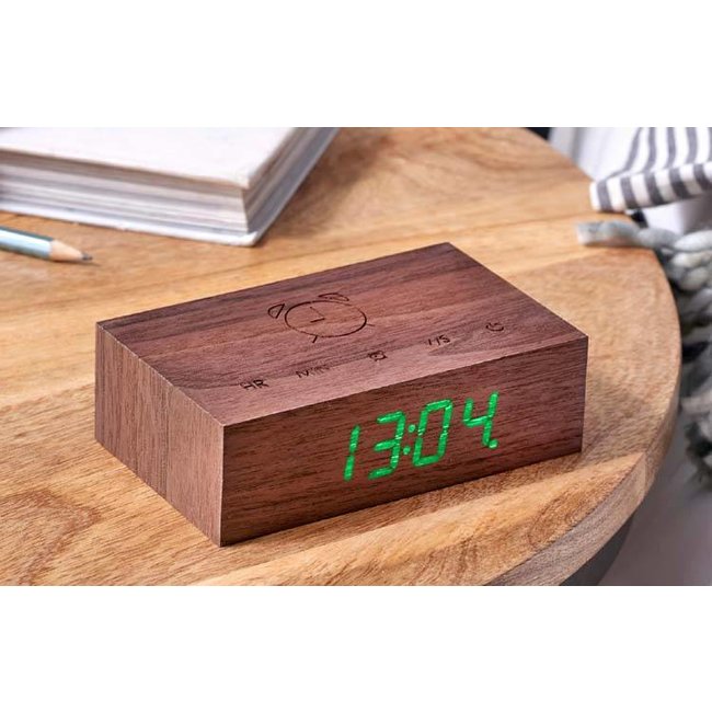 Gingko - Réveil Flip Click Clock Noix