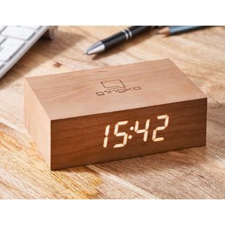 Gingko Flip Click Clock Cherry