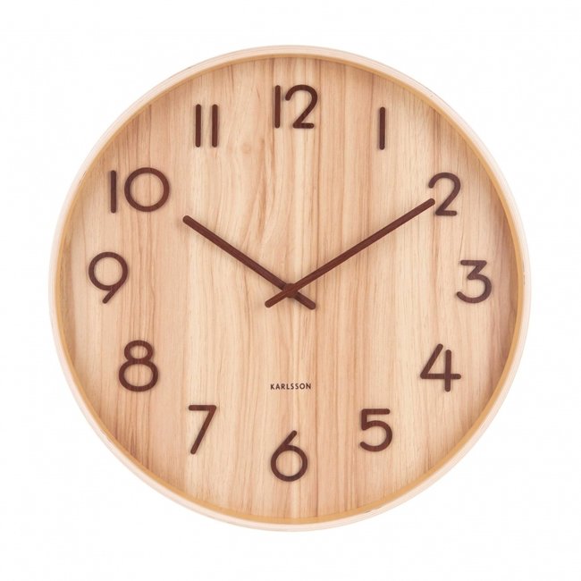 Wall Clock Pure Light Wood - medium