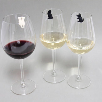 Wine Glass Markers 'Meow Cat'