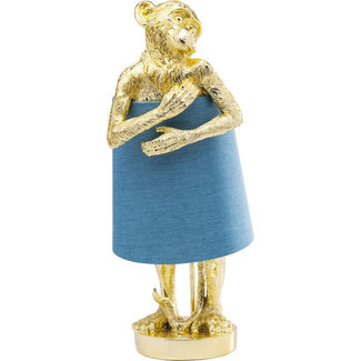 Kare Design Lampe de Table Animal Singe - or/bleu