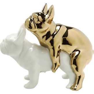 Kare Design Dekofigur Love Dogs - weiß/gold