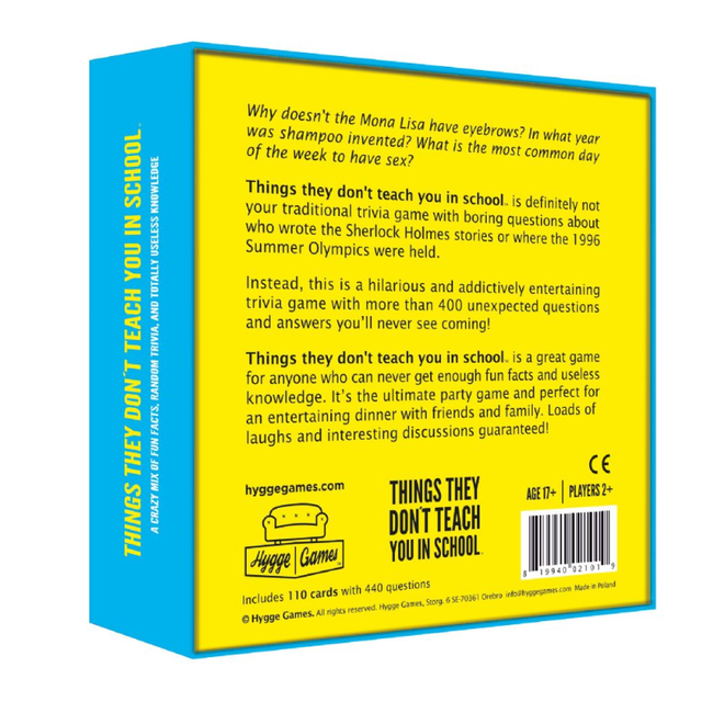 Jeu de Party - Things They Don't Teach You In School