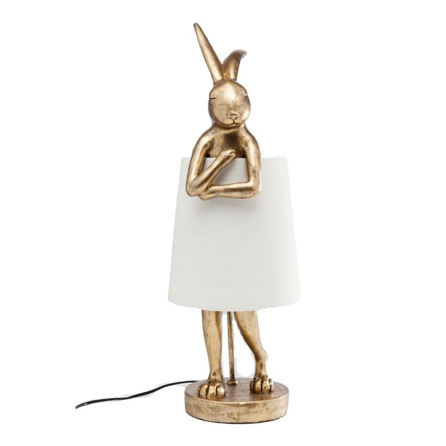 Lampe de Table - Lampe Animale Lapin - doré/blanc