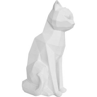 Present Time Statue Origami Chat Assis Blanc Axeswar Design