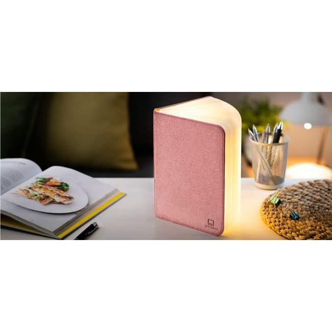 Gingko - Smart Book Light - large - pink fabric