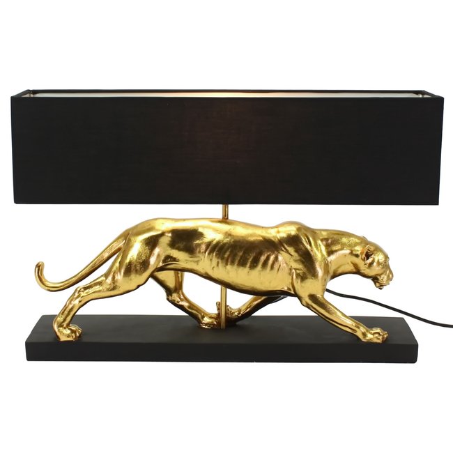 Werner Voß - Table Lamp - Animal Lamp Panther Baghiro - gold black - H 39 cm