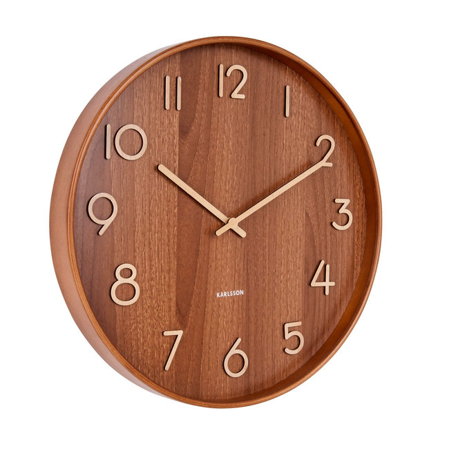 Karlsson - Wall Clock Pure Dark Wood - medium