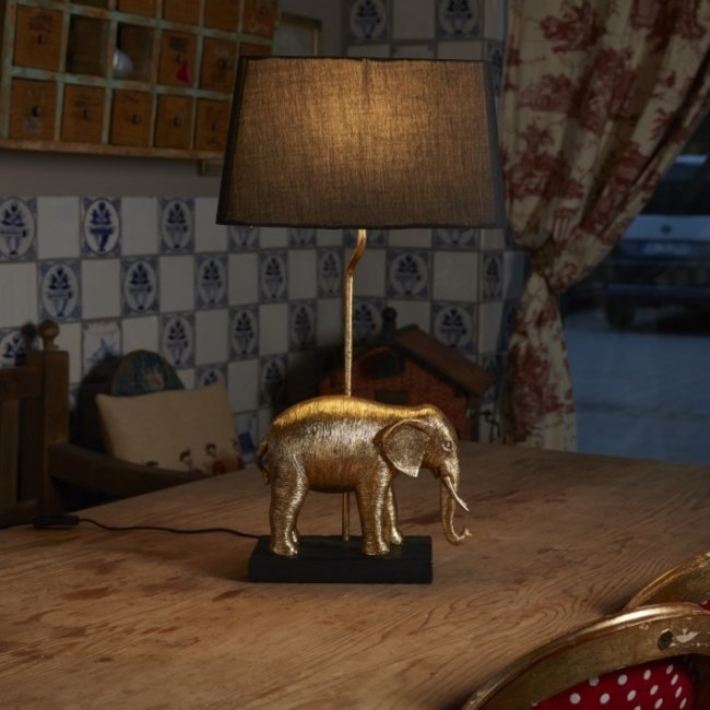 Werner Voß - Table Lamp - Animal Lamp Golden Elephant - H 64 cm