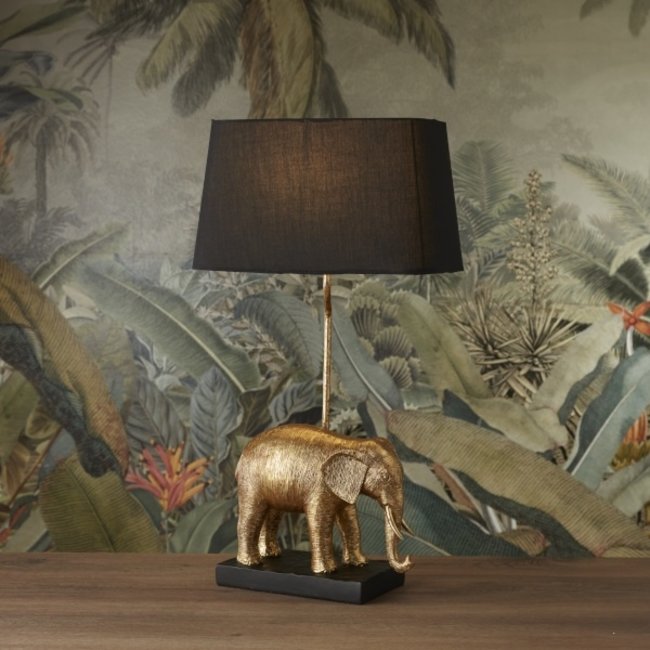 Werner Voß - Lampe de Table - Lampe Animale Eléphant Doré- H 64 cm