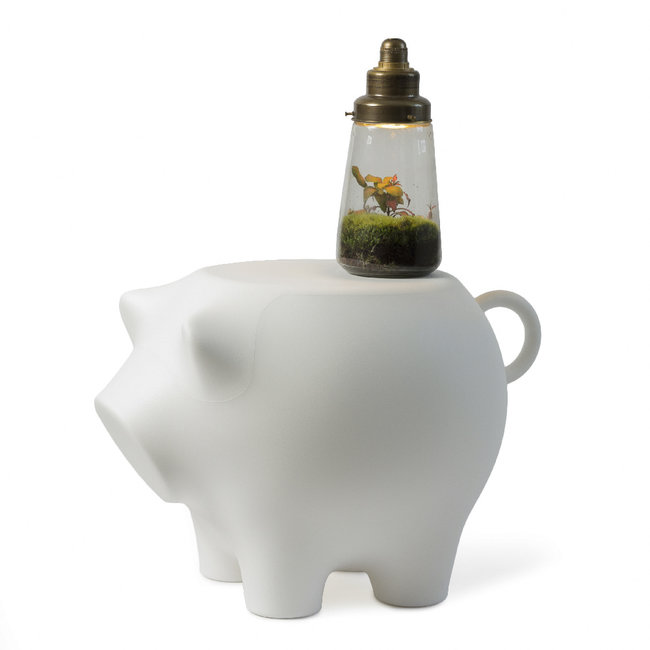 Werkwaardig - Tabouret - Table d'Appoint Cochon - gris clair