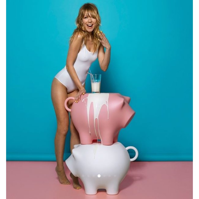 Werkwaardig - Tabouret - Table d'Appoint Cochon - blanc