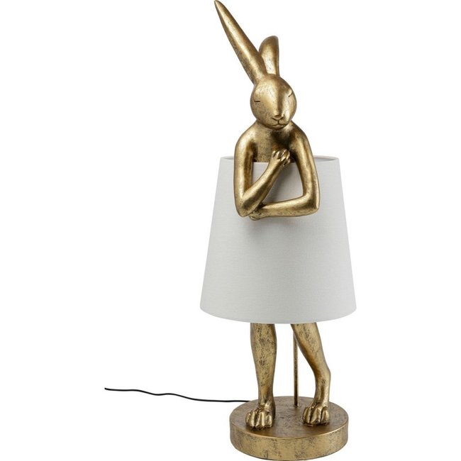 Karé Design - Tafellamp - Vloerlamp Dierenlamp Konijn - goud - XL - H 88 cm