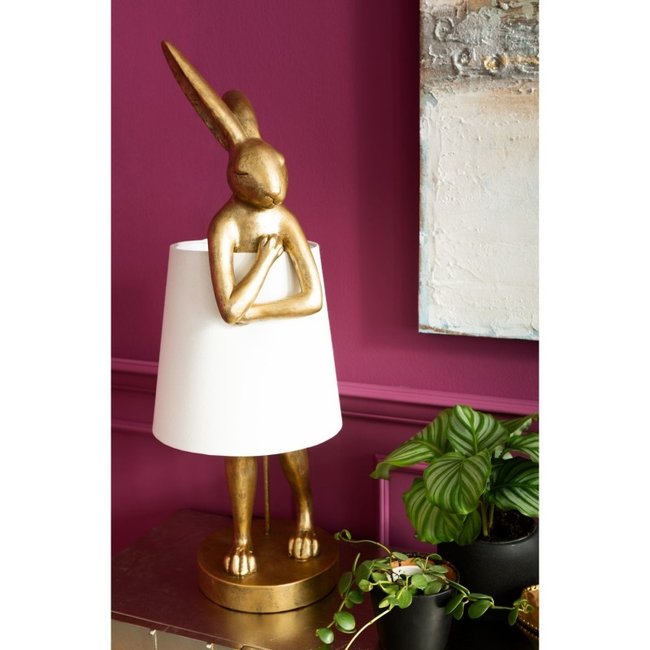 Karé Design - Table Lamp - Floor Lamp Animal Lamp Rabbit - gold - XL - H 88 cm