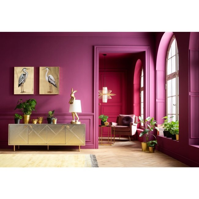 Karé Design - Tafellamp - Vloerlamp Dierenlamp Konijn - goud - XL - H 88 cm