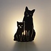 Goodnight Light Decoupage Lampe Katzen - schwarz