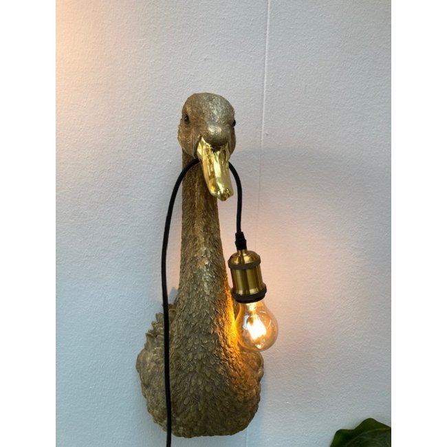 Wandlamp Dierenlamp Gouden Zwaan Axeswar Design