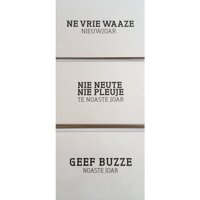 Cartes de Nouvel An Dialecte Gantois - ensemble de 3