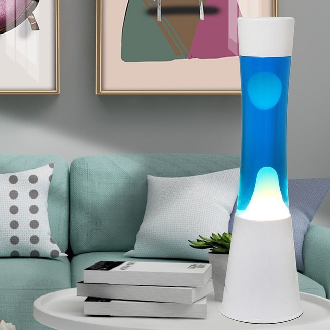 i-total - Lampe à Lave - bleue avec lave blanche