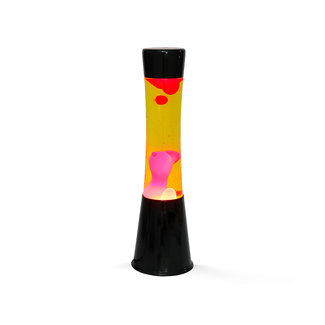 i-total Lava Lamp - yellow with red lava - black base
