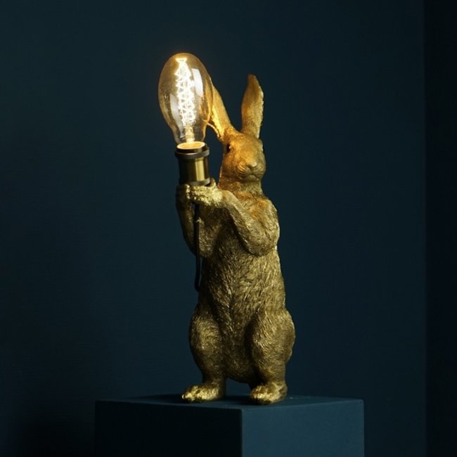 Werner Voß - Tafellamp - Dierenlamp Meester Konijn - goud - H 48 cm