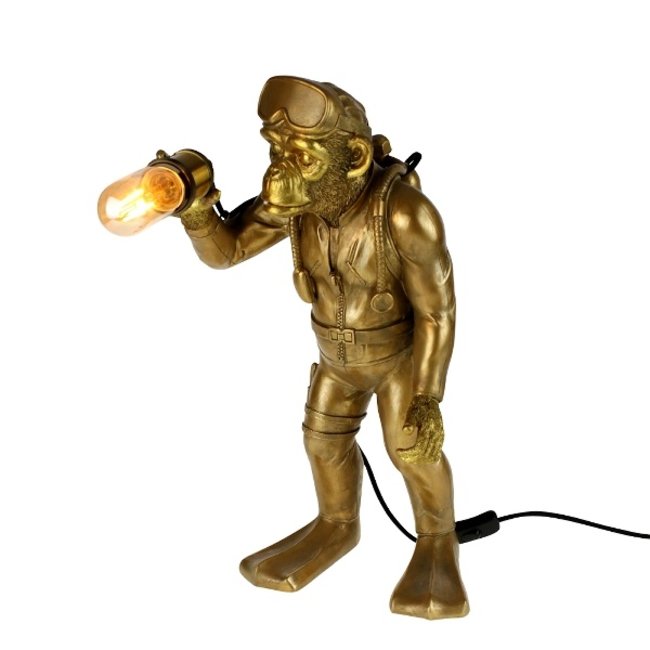 Werner Voß - Tischlampe - Tierlampe Taucher Dan - Gold - H 50 cm