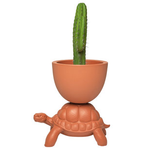 Qeeboo Planter / Wine Cooler Turtle Carry - terracotta