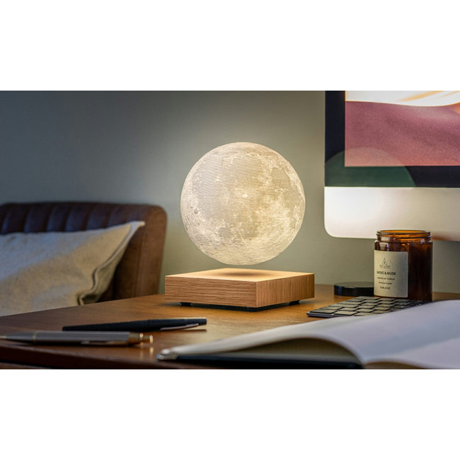 Gingko - Smart Lampe de Lune - bois frêne blanc