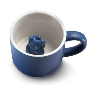 Donkey Mug Lucky Cat Maneki-Neko - blue