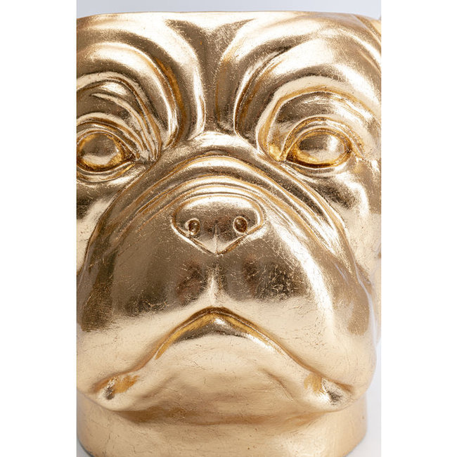 Karé Design - Reuze Bloempot - Cachepot Bulldog Hond - goudkleurig