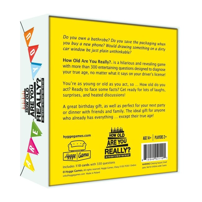 Hygge Games - Party Game - How old are you really? -  en Anglais