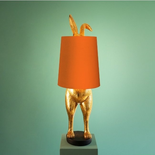 Werner Voß - Lampe de Table / Animale - Lapin Hiding Bunny - or/orange - H 74 cm