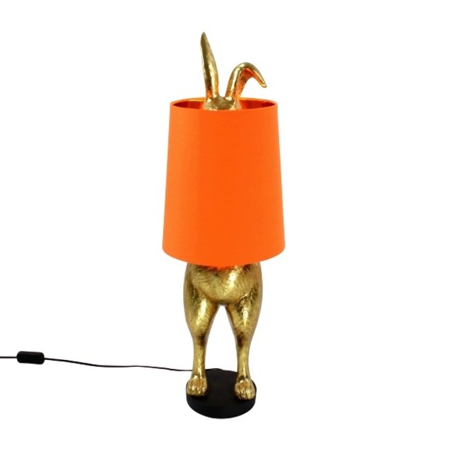 Werner Voß - Lampe de Table / Animale - Lapin Hiding Bunny - or/orange - H 74 cm