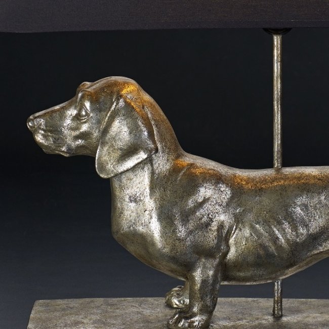 Werner Voß - Lampe de Table - Lampe Animale Teckel Frank - argent/gris