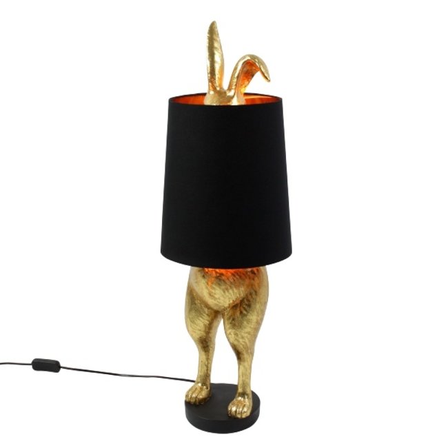 Werner Voß - Lampe de Table / Animale - Lapin Hiding Bunny - or/noir - H 74 cm