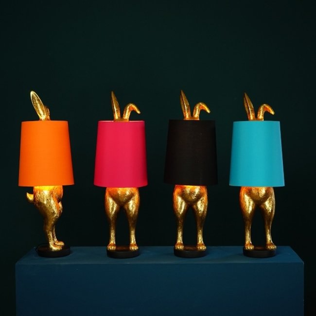 Werner Voß - Table Lamp  - Animal Lamp Hiding Bunny - gold/black - H 74 cm