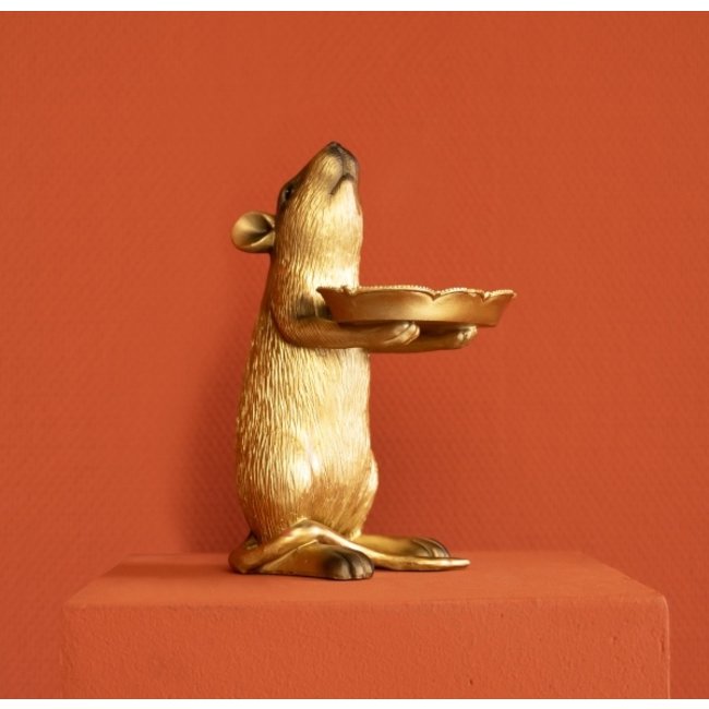 Werner Voß - Statue Rudi Ratte mit Servierteller - H 23 cm