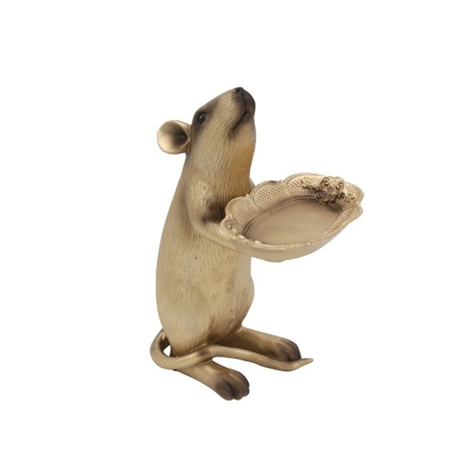 Werner Voß - Statue Rudi Rat with Serving Dish - H 23 cm