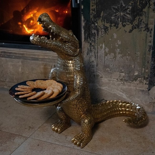 Werner Voß - Statue Krokodil Morty mit Servierteller - H 53 cm
