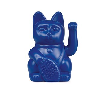 Donkey Waving Lucky Cat - dunkelblau