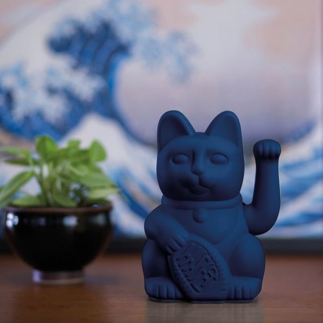 Donkey - Winkende Glückskatze Maneki-Neko - dark blue