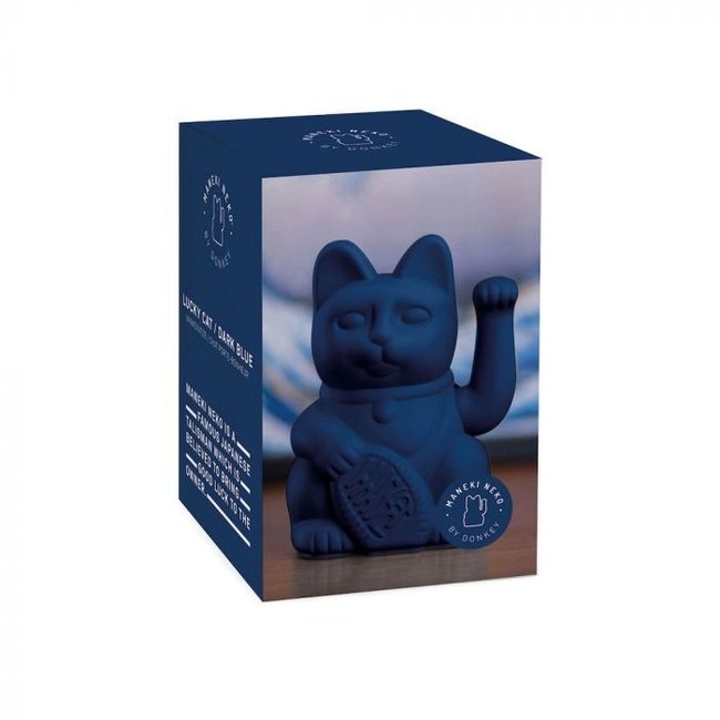 Donkey - Waving Lucky Cat Maneki-Neko - dunkelblau