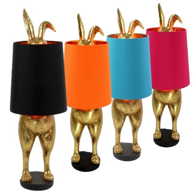 Werner Voß - Tischlampe - Tierlampe Hiding Bunny - gold/orange - H 74 cm