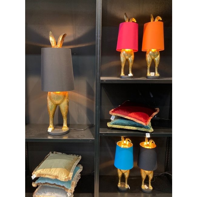 Werner Voß - Table Lamp  - Animal Lamp Hiding Bunny - gold/orange - H 74 cm