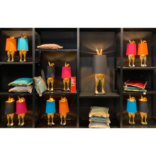 Werner Voß - Table Lamp  - Animal Lamp Hiding Bunny - gold/orange - H 74 cm
