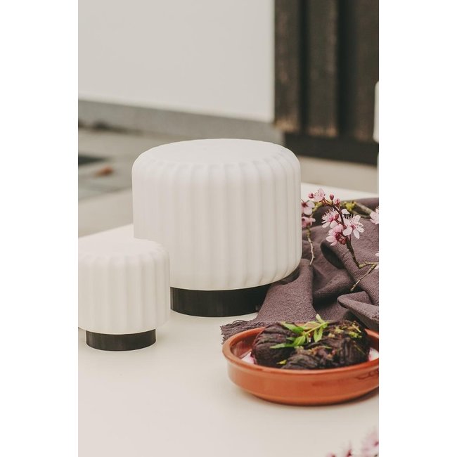 Atelier Pierre - Lampe de Table Dentelles 9 - base noire - lot de 3 - rechargeable - dimmable