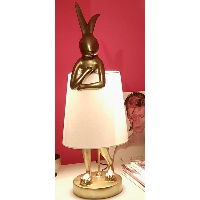 Lampe de Table - Lampe Animale Lapin - doré/blanc