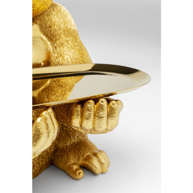 Karé Design - Statue Gorille Butler - doré - H 37 cm