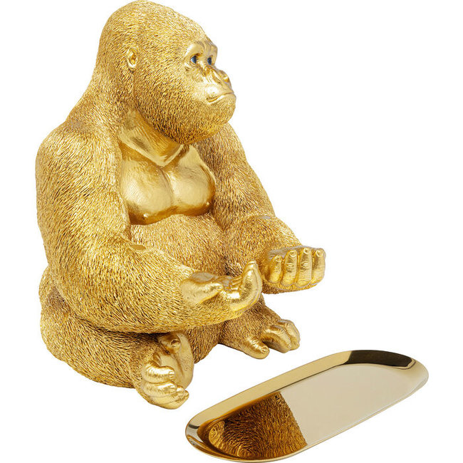 Karé Design - Beeld Gorilla Butler - goud - H 37 cm